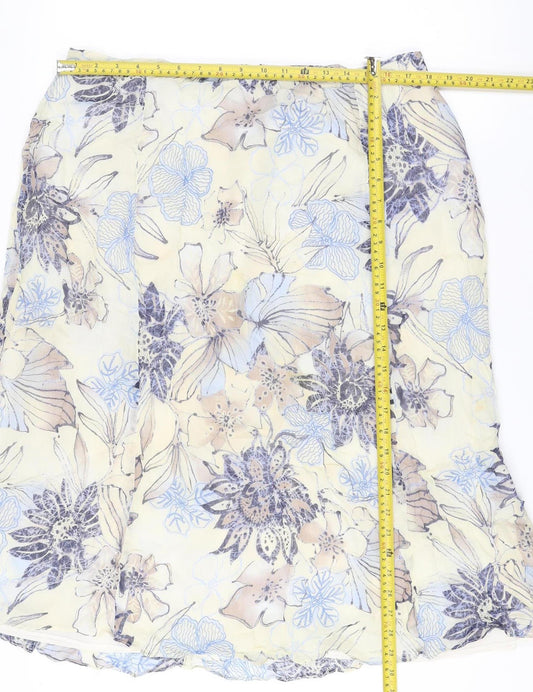 Debenhams Womens Multicoloured Floral Viscose A-Line Skirt Size 18