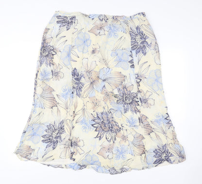 Debenhams Womens Multicoloured Floral Viscose A-Line Skirt Size 18