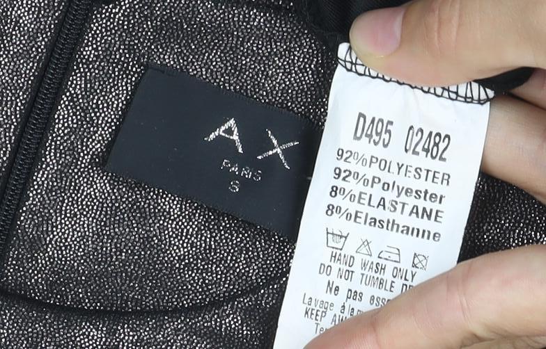 Armani Exchange Women’s Black Silver One Shoulder Bodycon Dress S