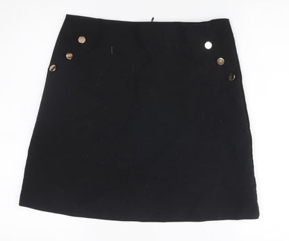 Coast Womens Black Cotton Blend Pencil Skirt Size 12 Workwear