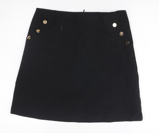 Coast Womens Black Cotton Blend Pencil Skirt Size 12 Workwear