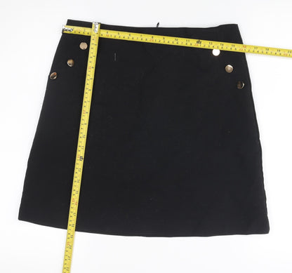 Coast Womens Black Cotton Blend Pencil Skirt Size 12 Workwear