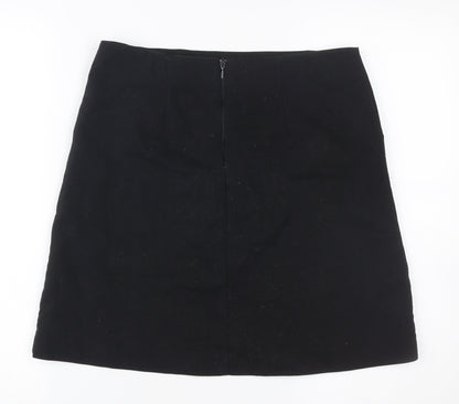 Coast Womens Black Cotton Blend Pencil Skirt Size 12 Workwear