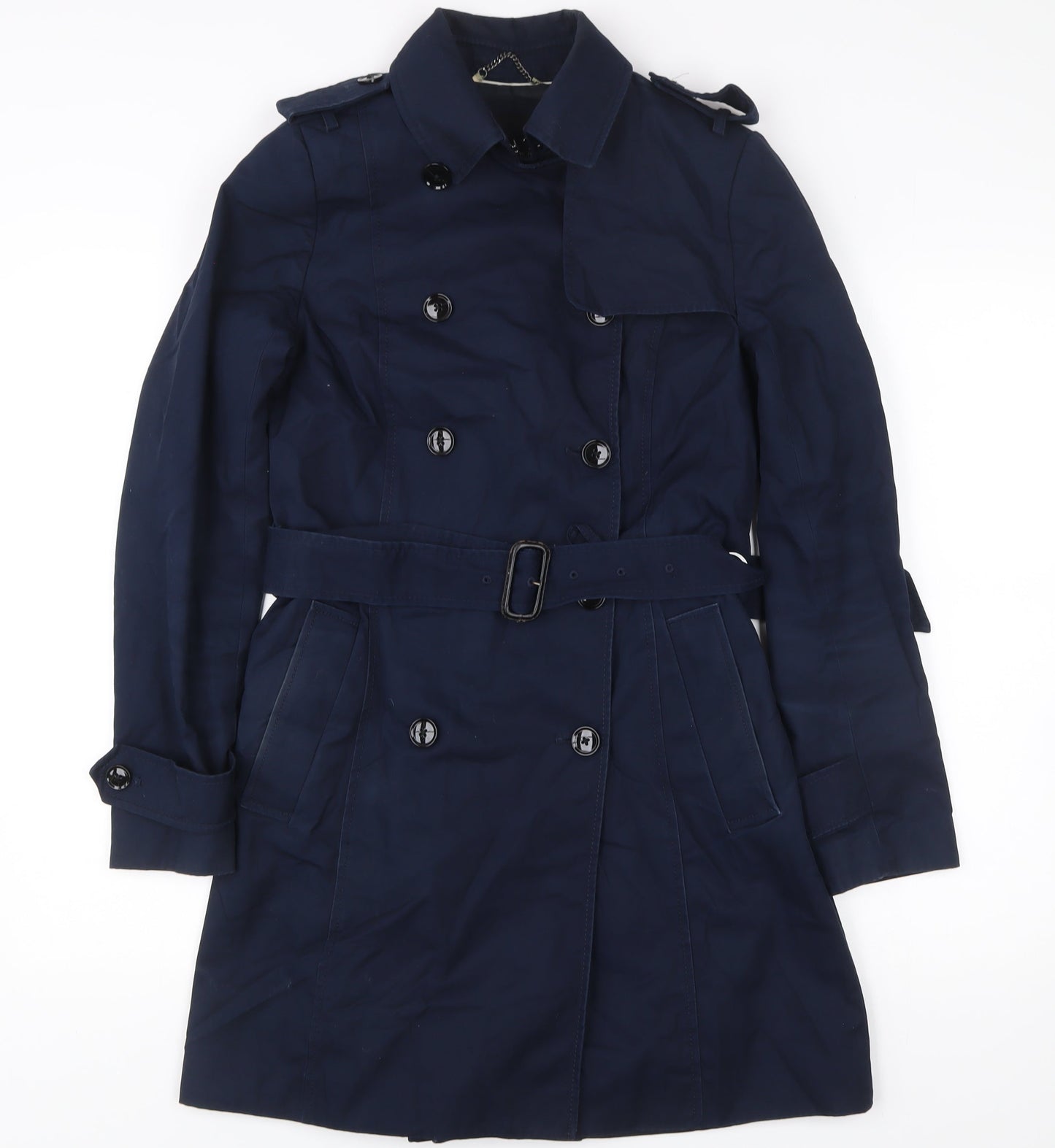 Banana Republic Women's Blue XS Trench Coat Belted Mid-Length