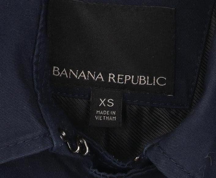 Banana Republic Women's Blue XS Trench Coat Belted Mid-Length