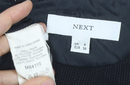 Next Womens Black Sheath Dress UK 8 Round Neck Sleeveless Workwear