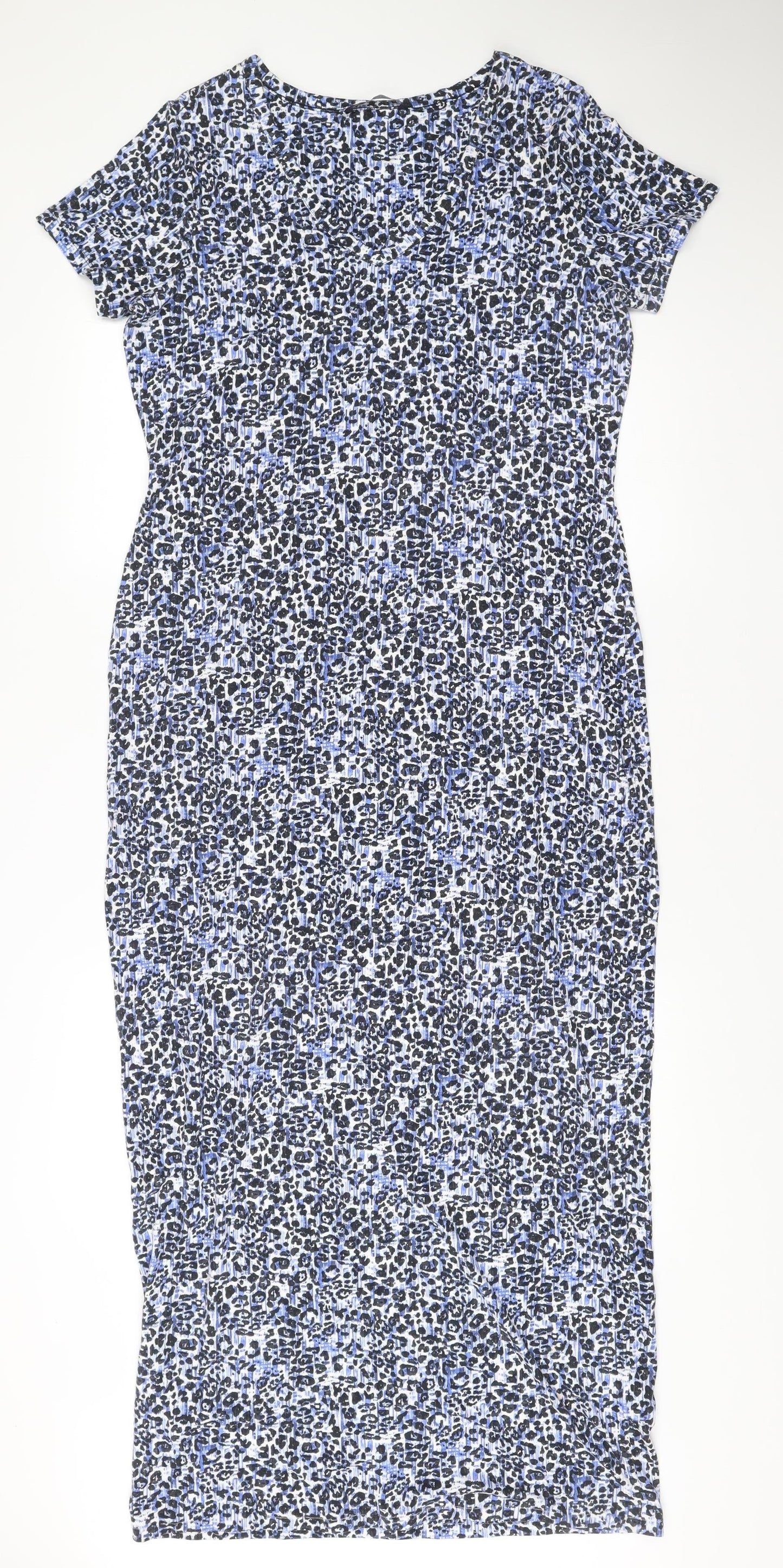 Marks and Spencer Women’s Blue Animal Print Bodycon Dress Size 14