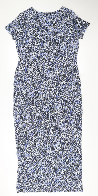 Marks and Spencer Women’s Blue Animal Print Bodycon Dress Size 14