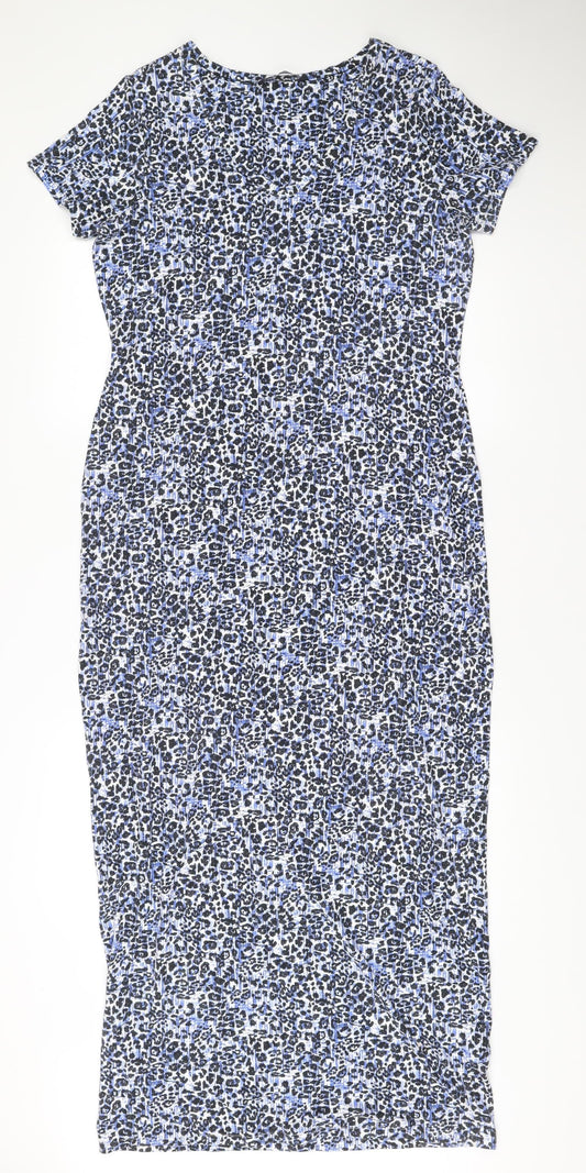 Marks and Spencer Women’s Blue Animal Print Bodycon Dress Size 14