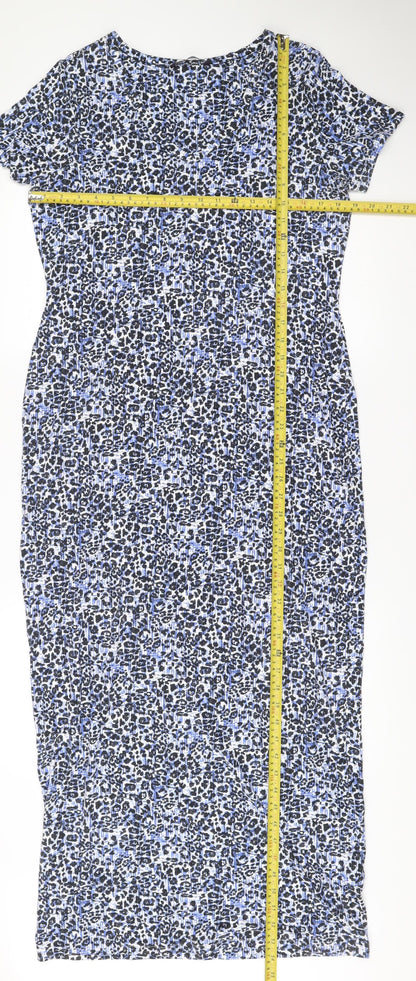 Marks and Spencer Women’s Blue Animal Print Bodycon Dress Size 14