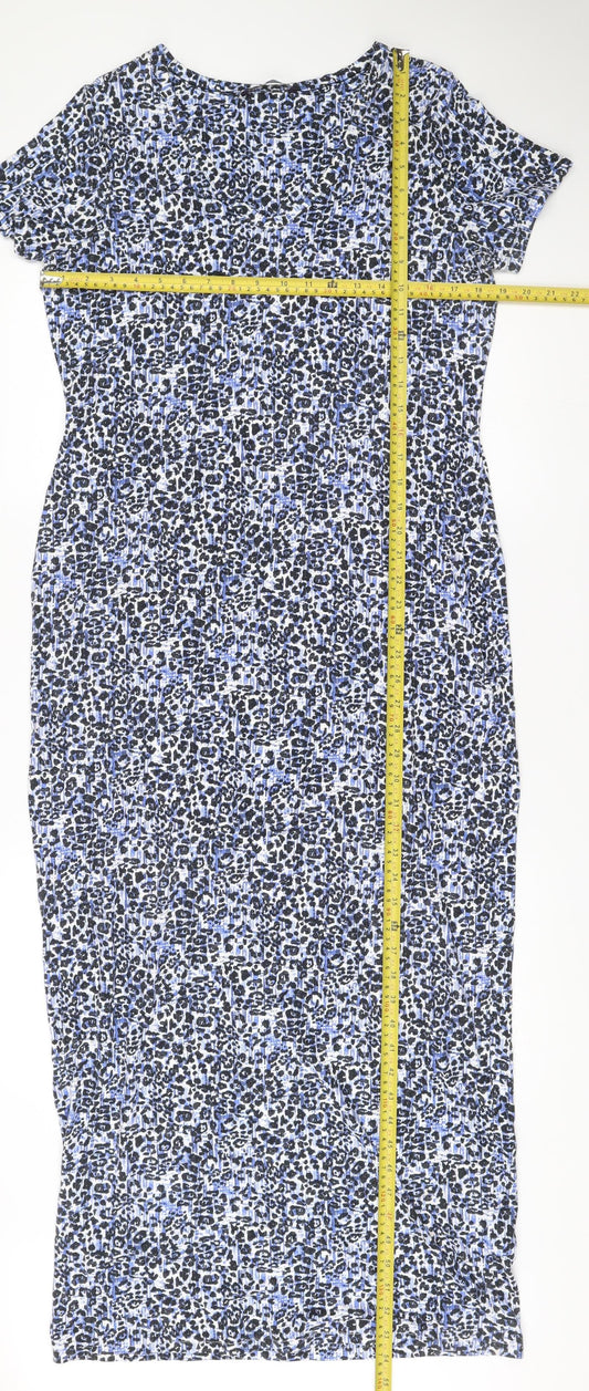Marks and Spencer Women’s Blue Animal Print Bodycon Dress Size 14