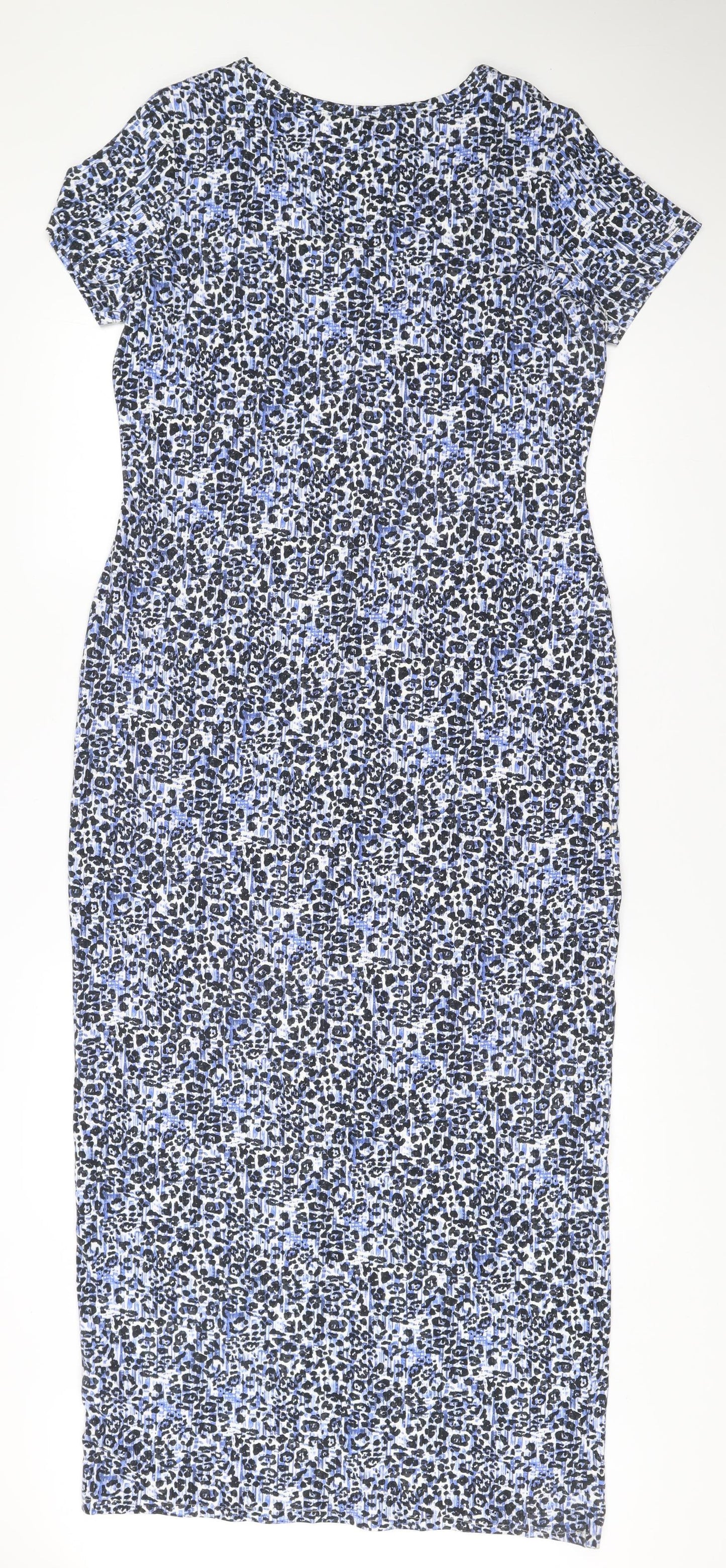 Marks and Spencer Women’s Blue Animal Print Bodycon Dress Size 14