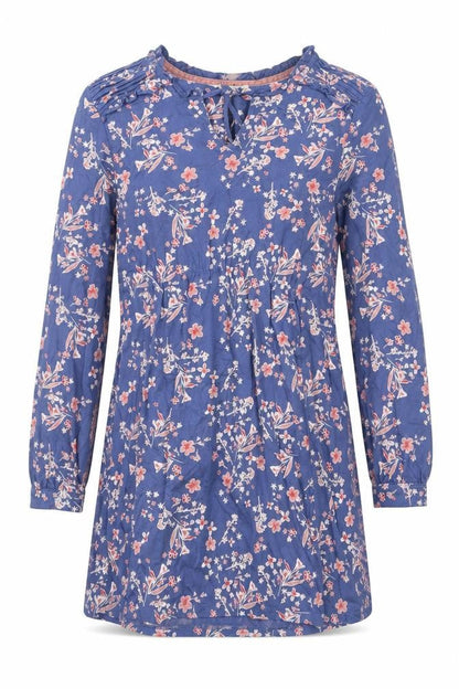 White Stuff Women’s Blue Floral Knee Length Shift Dress Size 8