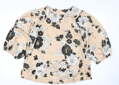 Womens UK Size 16 Dorothy Perkins Beige Tunic Blouse