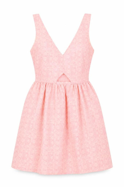 Zara Women Pink XS A-Line Sleeveless V-Neck Short Dress
