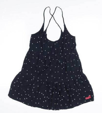 Superdry Womens Blue Star Embroidered Slip Dress Size S Summer Casual