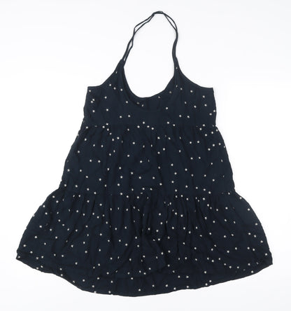 Superdry Womens Blue Star Embroidered Slip Dress Size S Summer Casual