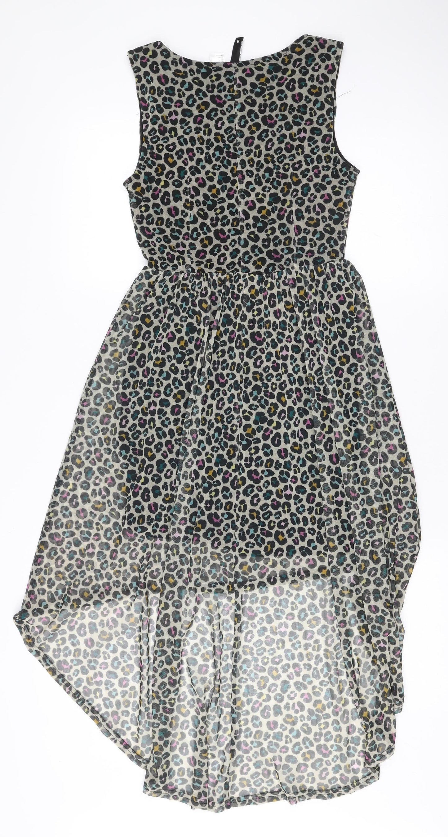 Divided by H&M Women’s Multicoloured Leopard Print Hi-Low Skater Dress Size 6