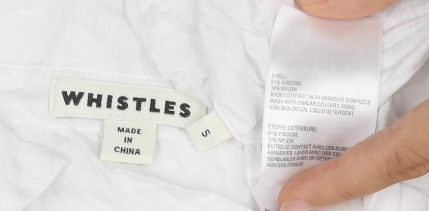 Womens UK Size S Whistles White Classic Button-Up