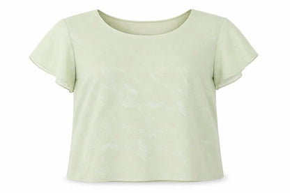 Front view of Roman Originals Women Green, size 18, Scoop Neck Chiffon Blouse Top