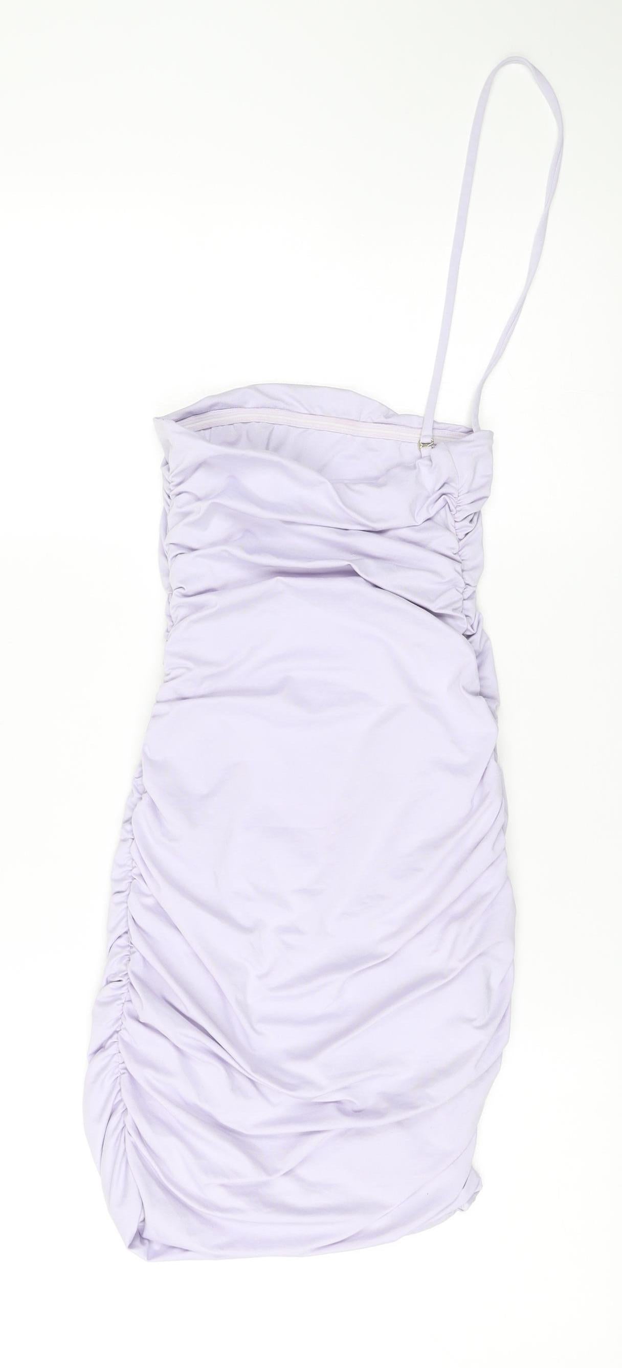 Polly Women’s Purple Size 6 Short Party Bubble Hem Strappy Dress