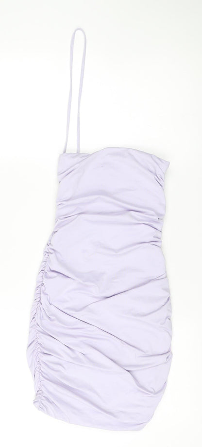 Polly Women’s Purple Size 6 Short Party Bubble Hem Strappy Dress