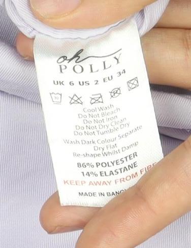 Polly Women’s Purple Size 6 Short Party Bubble Hem Strappy Dress
