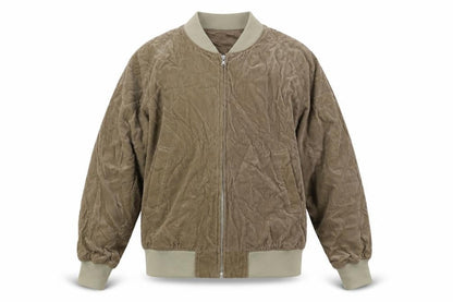 Allege Women's Brown Bomber Jacket Size 10 Cotton Blend Zip Casual