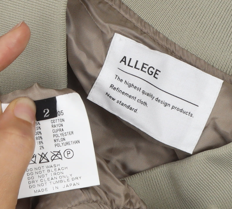 Allege Women's Brown Bomber Jacket Size 10 Cotton Blend Zip Casual