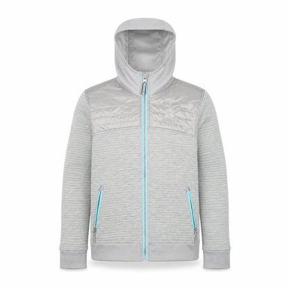 Front view of Gerry boys’ grey hooded full zip jacket l 13 years polyester outdoor