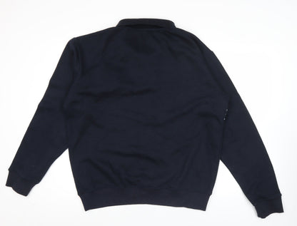 J.J. Willis Men's Black 2XL Henley Sweatshirt Geometric Cotton Blend