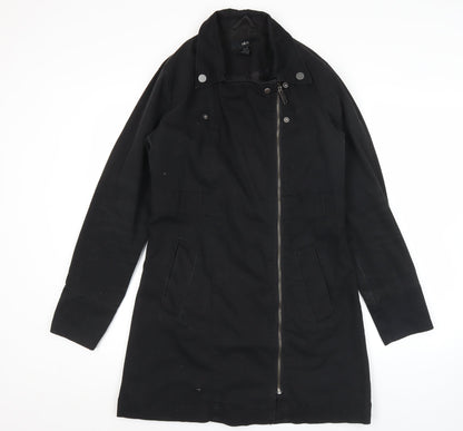 Ellos Womens Black Mid-Length Cotton Blend Coat Size 12