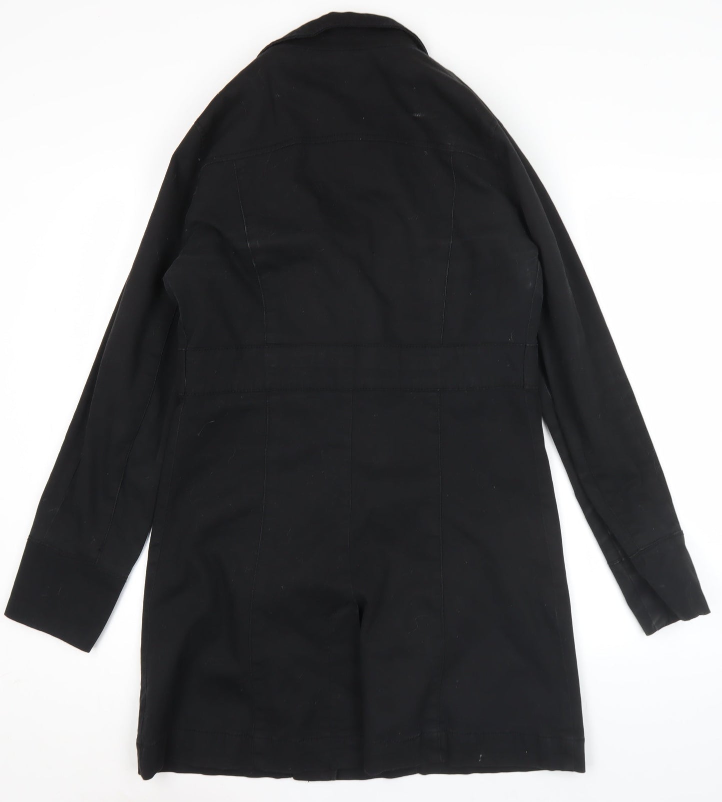 Ellos Womens Black Mid-Length Cotton Blend Coat Size 12
