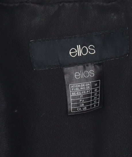 Ellos Womens Black Mid-Length Cotton Blend Coat Size 12