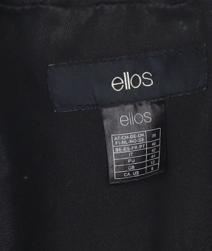 Ellos Womens Black Mid-Length Cotton Blend Coat Size 12