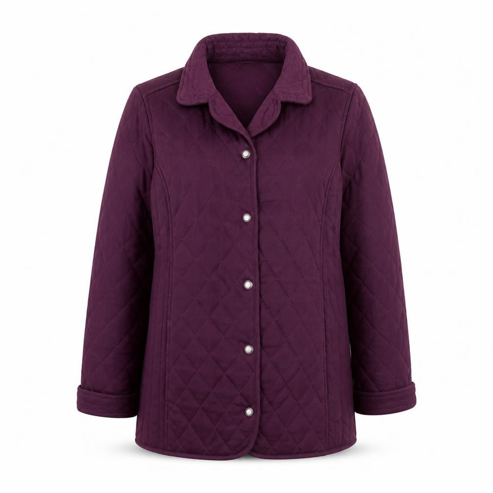 Bonmarché Womens Purple Quilted Mid-Length Jacket Size 14