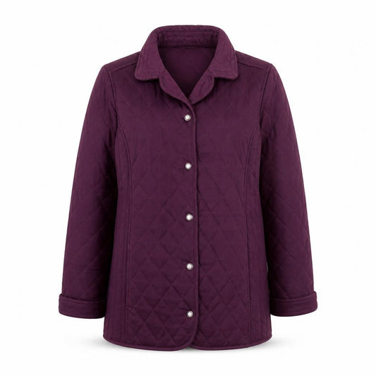 Bonmarché Womens Purple Quilted Mid-Length Jacket Size 14