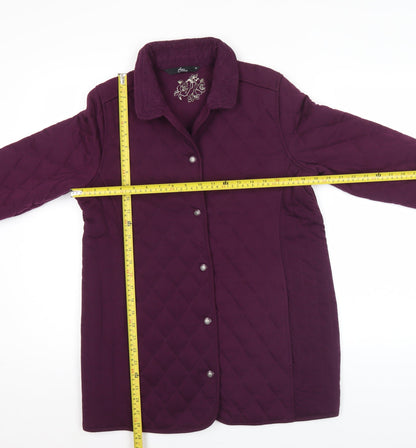 Womens UK Size 14 BM Casual Purple Quilted Coat