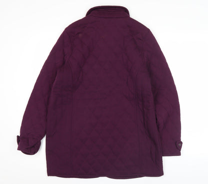 Womens UK Size 14 BM Casual Purple Quilted Coat