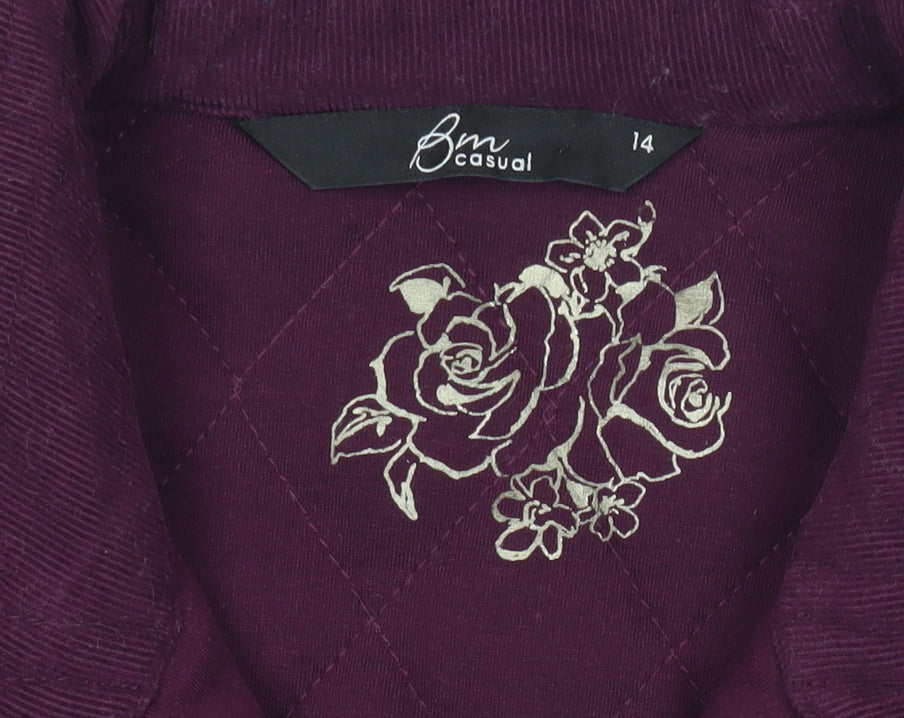 Womens UK Size 14 BM Casual Purple Quilted Coat
