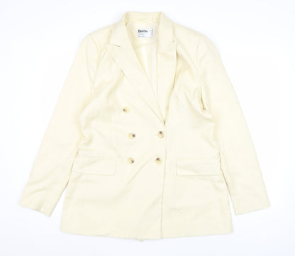 Primark Womens Ivory Double-Breasted Blazer Jacket Size 14