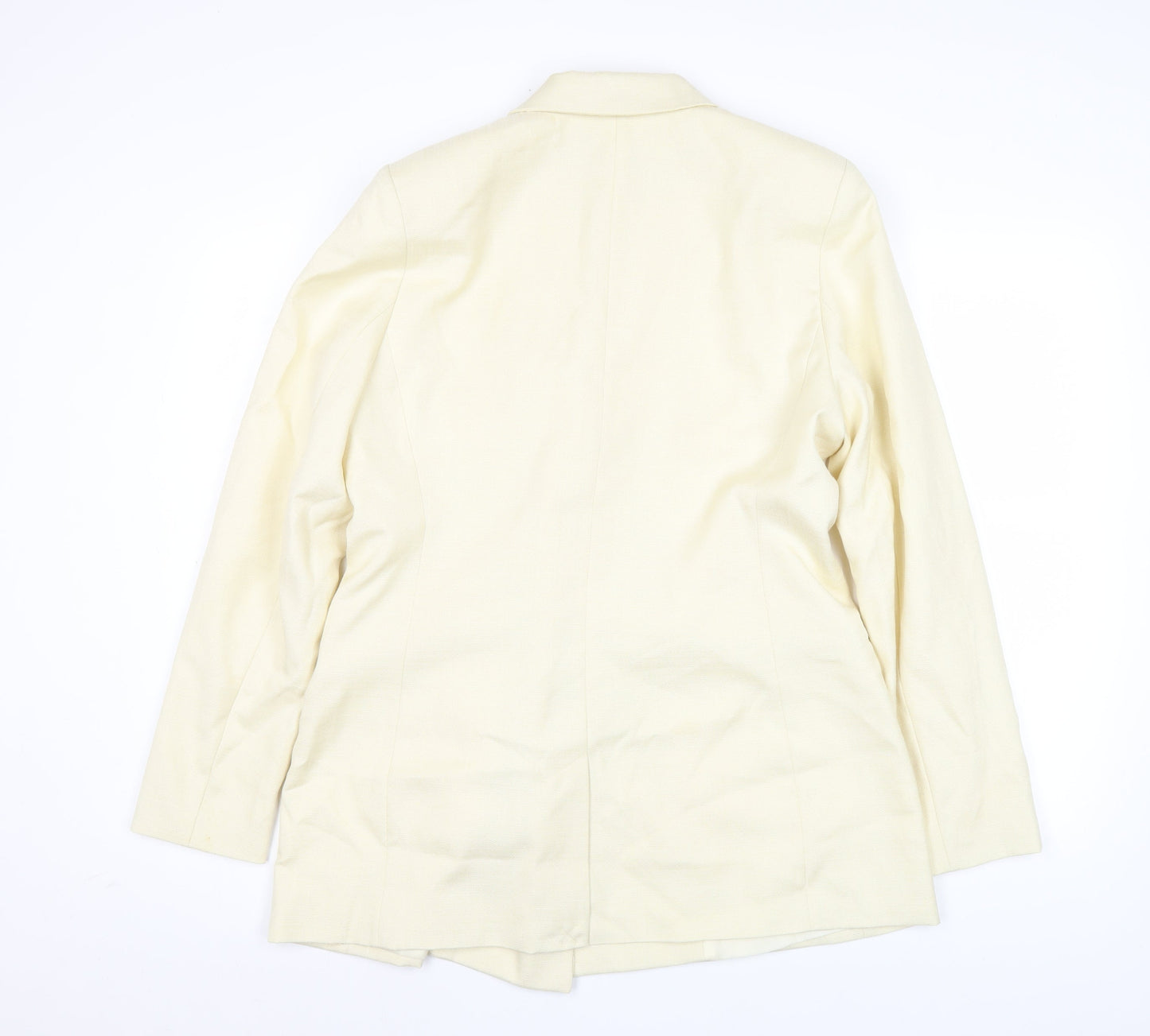 Primark Womens Ivory Double-Breasted Blazer Jacket Size 14