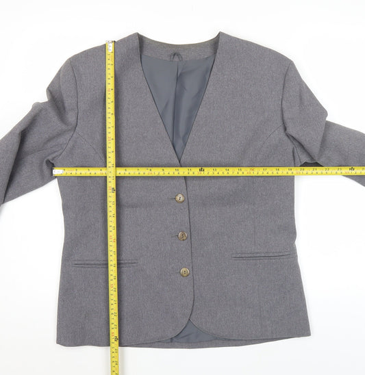 Debenhams Classics Women's Grey Size 12 Suit Jacket Blazer