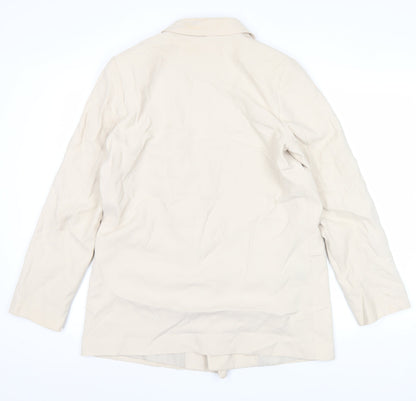 H&M Women's Beige Double-Breasted Blazer Jacket Size S