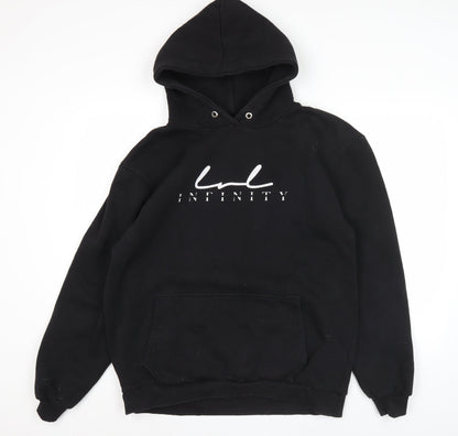 Infinity Mens Black XL Pullover Hoodie Logo Graphic Hooded Sweatshirt