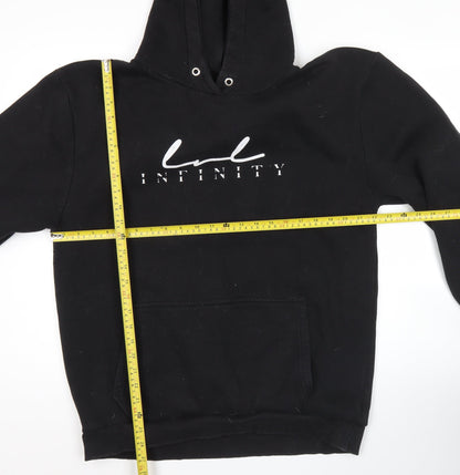 Infinity Mens Black XL Pullover Hoodie Logo Graphic Hooded Sweatshirt