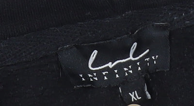 Infinity Mens Black XL Pullover Hoodie Logo Graphic Hooded Sweatshirt
