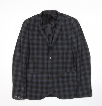 Swear & Mason Men's Black Check Blazer 38R Single-Breasted Jacket