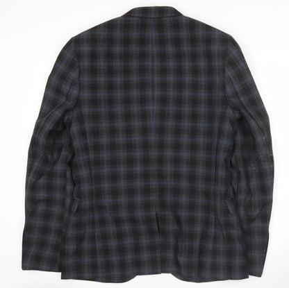 Swear & Mason Men's Black Check Blazer 38R Single-Breasted Jacket