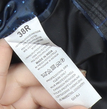 Swear & Mason Men's Black Check Blazer 38R Single-Breasted Jacket